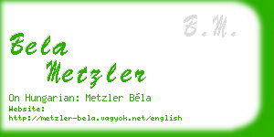 bela metzler business card